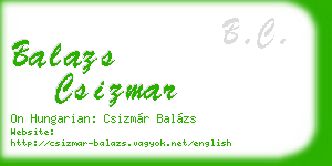 balazs csizmar business card