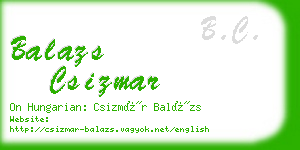 balazs csizmar business card